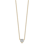 14k 4 carat Certified Lab Grown Diamond VS+ F+ Heart Complete 18 inch Four Prong Pendant Necklace