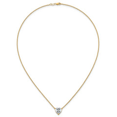 14k 4 carat Lab Grown Diamond VS+ F+ Heart Complete 18 inch Four Prong Pendant Necklace