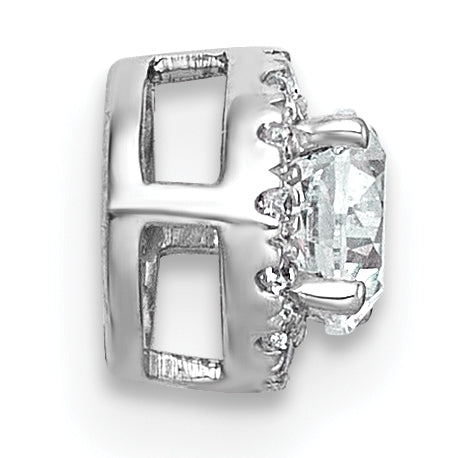 14k White Gold 1/3 carat Lab Grown Diamond VS+ F+ Round Complete Halo Chain Slide Pendant