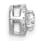 14k White Gold 1/3 carat Lab Grown Diamond VS+ F+ Round Complete Halo Chain Slide Pendant