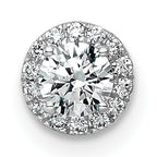 14k White Gold 1/3 carat Lab Grown Diamond VS+ F+ Round Complete Halo Chain Slide Pendant