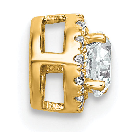 14k 1/3 carat Lab Grown Diamond VS+ F+ Round Complete Halo Chain Slide Pendant