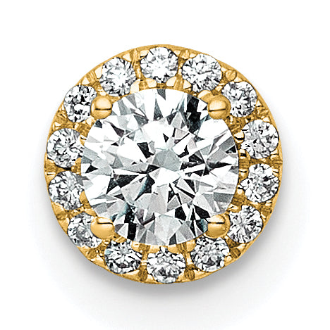 14k 1/3 carat Lab Grown Diamond VS+ F+ Round Complete Halo Chain Slide Pendant Main image