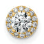 14k 1/3 carat Lab Grown Diamond VS+ F+ Round Complete Halo Chain Slide Pendant