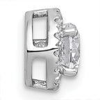 14k White Gold 5/8 carat Lab Grown Diamond VS+ F+ Round Complete Halo Chain Slide Pendant