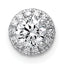14k White Gold 5/8 carat Lab Grown Diamond VS+ F+ Round Complete Halo Chain Slide Pendant