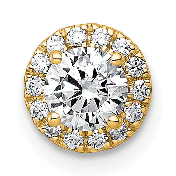 14k 5/8 carat Lab Grown Diamond VS+ F+ Round Complete Halo Chain Slide Pendant Main image