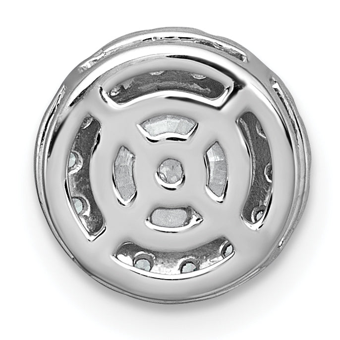 14k White Gold 1 1/4 carat Certified Lab Grown Diamond VS+ F+ Round Complete Halo Chain Slide Pendant