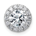 14k White Gold 1 1/4 carat Certified Lab Grown Diamond VS+ F+ Round Complete Halo Chain Slide Pendant