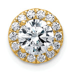 14k 1 1/4 carat Certified Lab Grown Diamond VS+ F+ Round Complete Halo Chain Slide Pendant