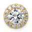 14k 1 1/4 carat Certified Lab Grown Diamond VS+ F+ Round Complete Halo Chain Slide Pendant