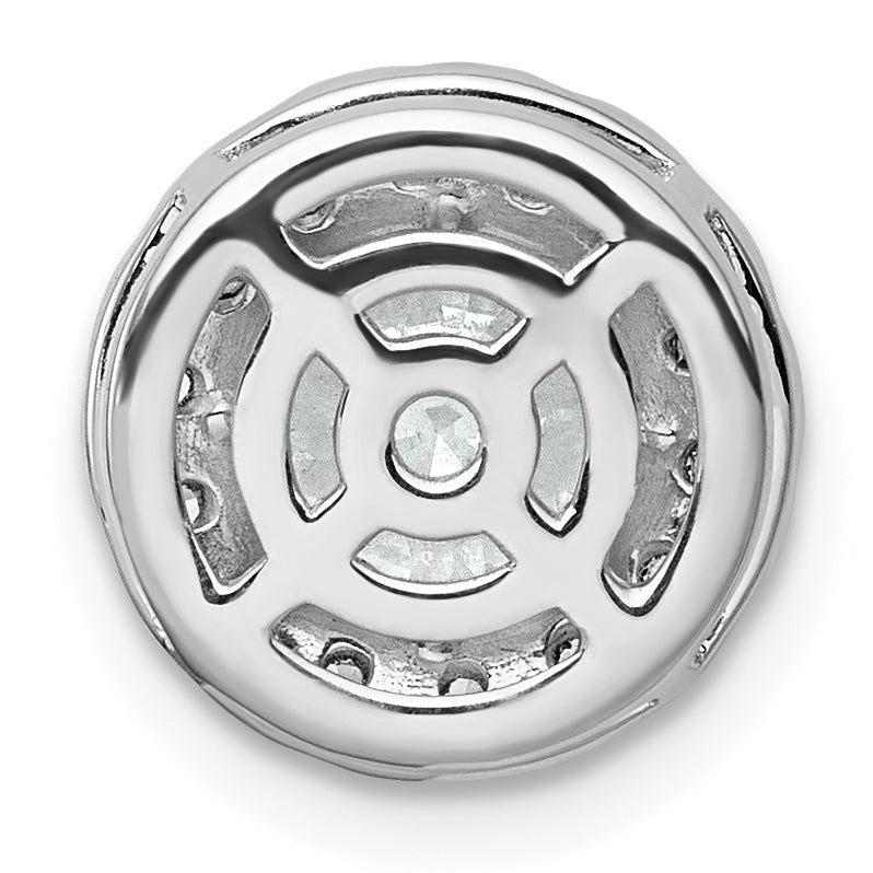 14k White Gold 1 7/8 carat Certified Lab Grown Diamond VS+ F+ Round Complete Halo Chain Slide Pendant