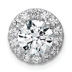14k White Gold 1 7/8 carat Certified Lab Grown Diamond VS+ F+ Round Complete Halo Chain Slide Pendant