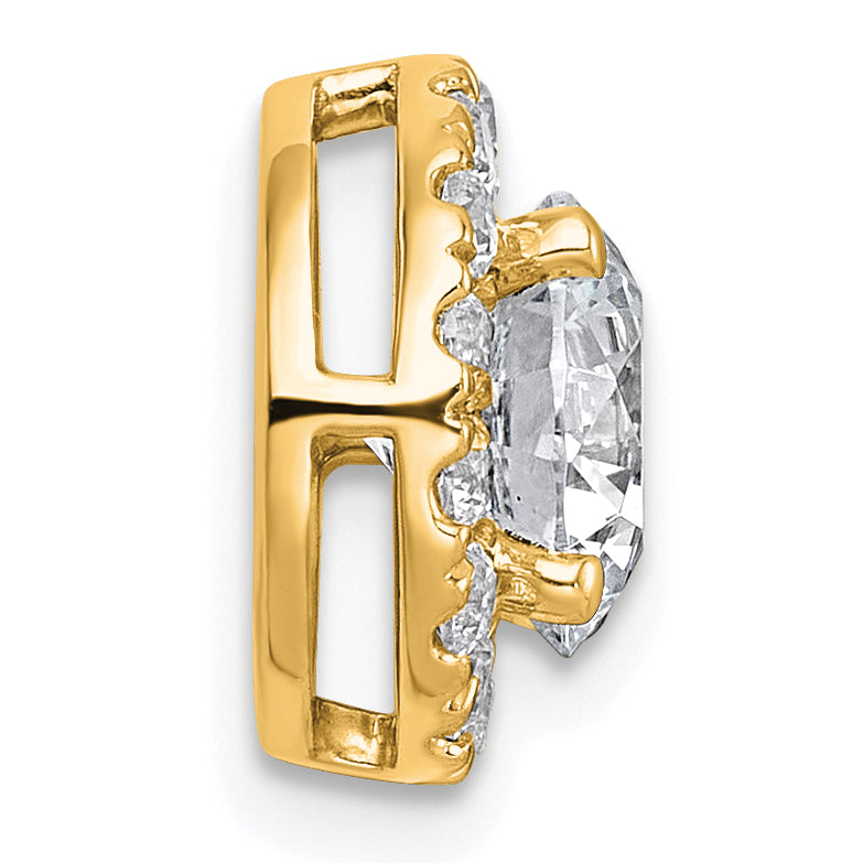 14k 1 7/8 carat Lab Grown Diamond VS+ F+ Round Complete Halo Chain Slide Pendant