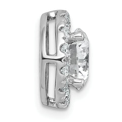 14k White Gold 2 1/2 carat Lab Grown Diamond VS+ F+ Round Complete Halo Chain Slide Pendant