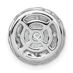 14k White Gold 2 1/2 carat Certified Lab Grown Diamond VS+ F+ Round Complete Halo Chain Slide Pendant