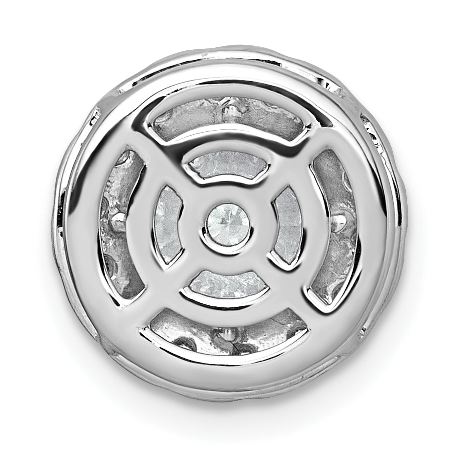 14k White Gold 2 1/2 carat Lab Grown Diamond VS+ F+ Round Complete Halo Chain Slide Pendant