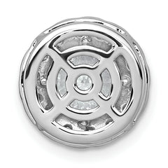 14k White Gold 2 1/2 carat Lab Grown Diamond VS+ F+ Round Complete Halo Chain Slide Pendant
