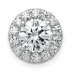 14k White Gold 2 1/2 carat Lab Grown Diamond VS+ F+ Round Complete Halo Chain Slide Pendant