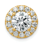 14k 2 1/2 carat Lab Grown Diamond VS+ F+ Round Complete Halo Chain Slide Pendant