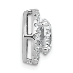 14k White Gold 3 carat Lab Grown Diamond VS+ F+ Round Complete Halo Chain Slide Pendant