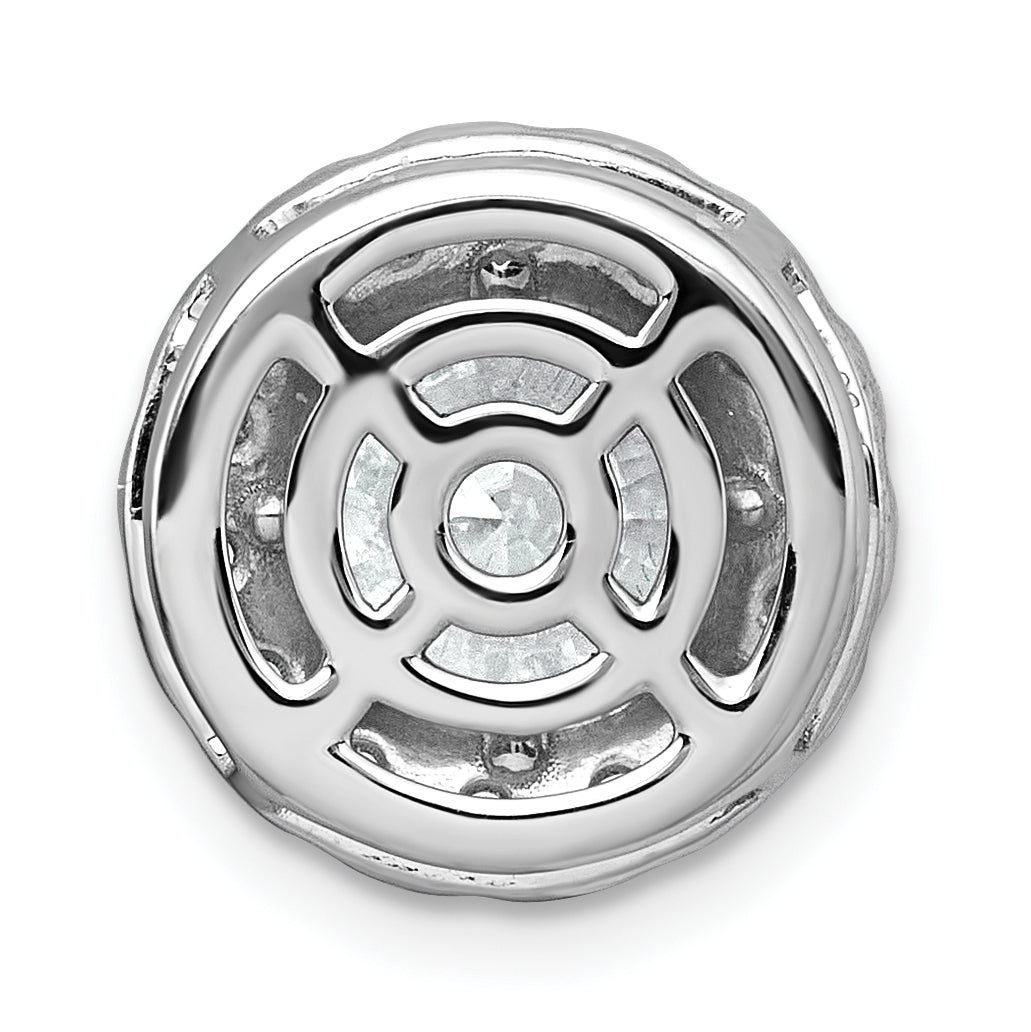 14k White Gold 3 carat Certified Lab Grown Diamond VS+ F+ Round Complete Halo Chain Slide Pendant