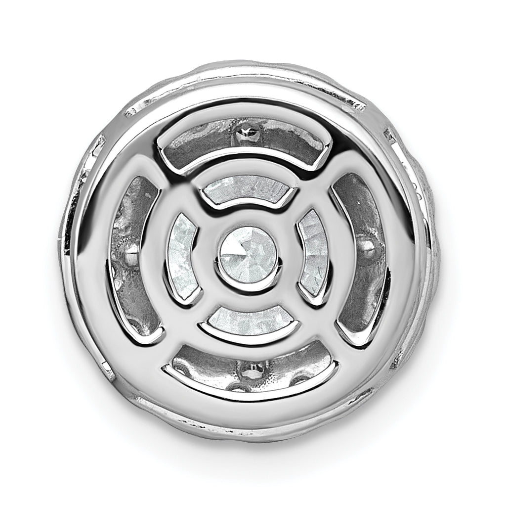 14k White Gold 3 carat Lab Grown Diamond VS+ F+ Round Complete Halo Chain Slide Pendant