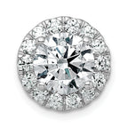 14k White Gold 3 carat Lab Grown Diamond VS+ F+ Round Complete Halo Chain Slide Pendant