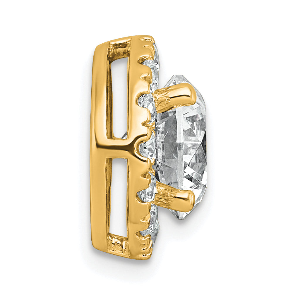 14k 3 carat Certified Lab Grown Diamond VS+ F+ Round Complete Halo Chain Slide Pendant