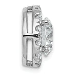 14k White Gold 3 3/4 carat Lab Grown Diamond VS+ F+ Round Complete Halo Chain Slide Pendant