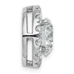 14k White Gold 3 3/4 carat Certified Lab Grown Diamond VS+ F+ Round Complete Halo Chain Slide Pendant