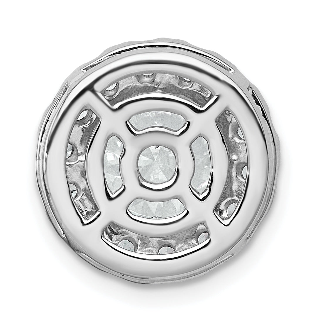 14k White Gold 3 3/4 carat Certified Lab Grown Diamond VS+ F+ Round Complete Halo Chain Slide Pendant