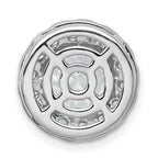 14k White Gold 3 3/4 carat Lab Grown Diamond VS+ F+ Round Complete Halo Chain Slide Pendant