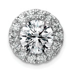 14k White Gold 3 3/4 carat Lab Grown Diamond VS+ F+ Round Complete Halo Chain Slide Pendant