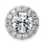 14k White Gold 3 3/4 carat Lab Grown Diamond VS+ F+ Round Complete Halo Chain Slide Pendant