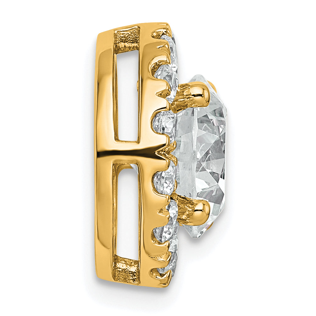 14k 3 3/4 carat Certified Lab Grown Diamond VS+ F+ Round Complete Halo Chain Slide Pendant