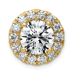14k 3 3/4 carat Lab Grown Diamond VS+ F+ Round Complete Halo Chain Slide Pendant