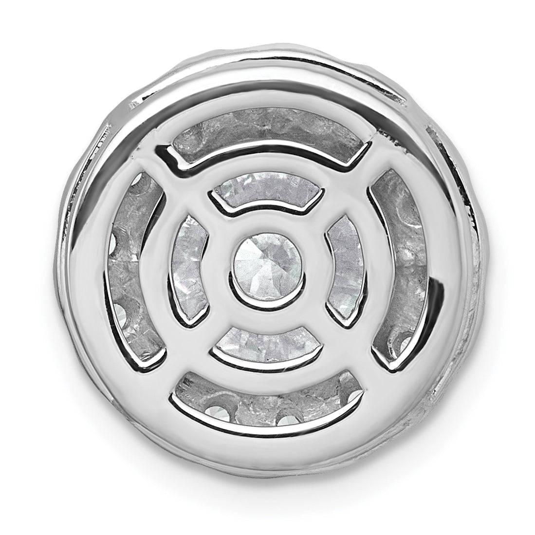 14k White Gold 5 carat Certified Lab Grown Diamond VS+ F+ Round Complete Halo Chain Slide Pendant