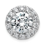 14k White Gold 5 carat Certified Lab Grown Diamond VS+ F+ Round Complete Halo Chain Slide Pendant