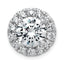 14k White Gold 5 carat Lab Grown Diamond VS+ F+ Round Complete Halo Chain Slide Pendant