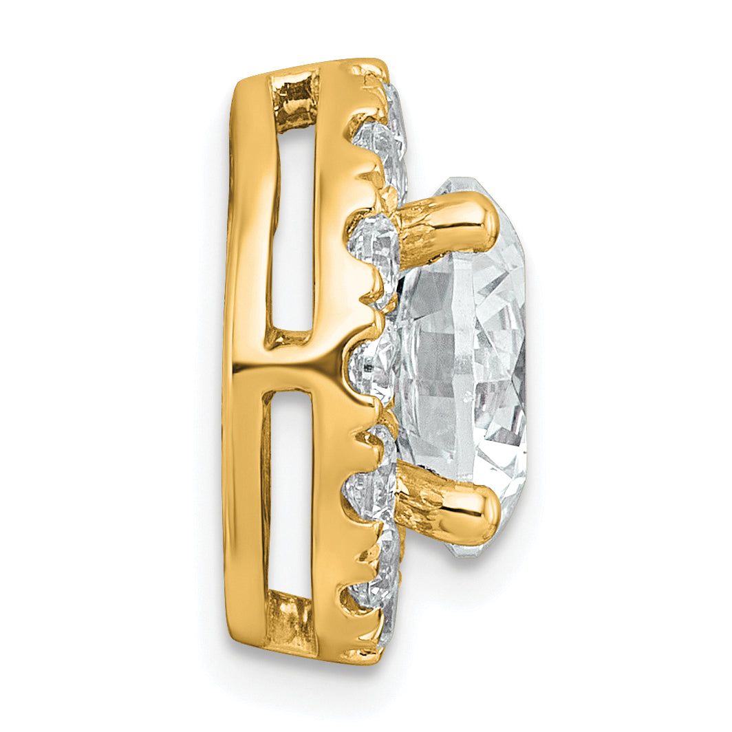 14k 5 carat Certified Lab Grown Diamond VS+ F+ Round Complete Halo Chain Slide Pendant