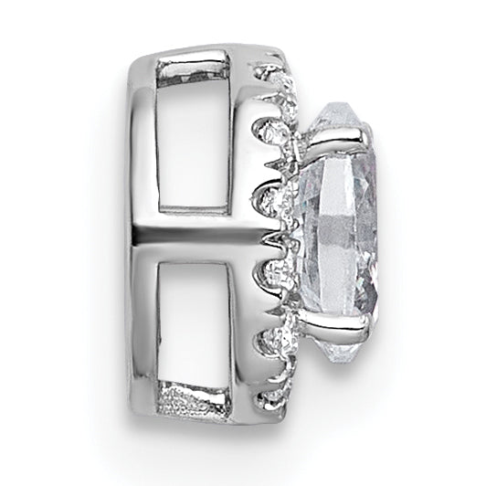 14k White Gold 1/3 carat Lab Grown Diamond VS+ F+ Round Complete Halo Chain Slide Pendant Secondary image