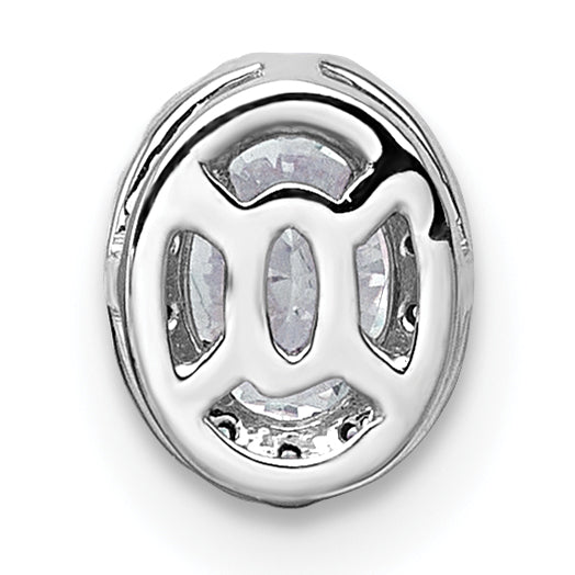 14k White Gold 1/3 carat Lab Grown Diamond VS+ F+ Round Complete Halo Chain Slide Pendant