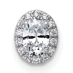14k White Gold 1/3 carat Lab Grown Diamond VS+ F+ Round Complete Halo Chain Slide Pendant