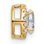 14k 1/3 carat Lab Grown Diamond VS+ F+ Round Complete Halo Chain Slide Pendant