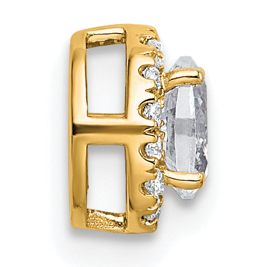 14k 1/3 carat Lab Grown Diamond VS+ F+ Round Complete Halo Chain Slide Pendant