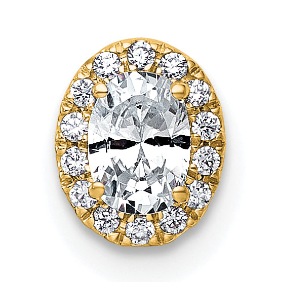 14k 1/3 carat Lab Grown Diamond VS+ F+ Round Complete Halo Chain Slide Pendant Main image