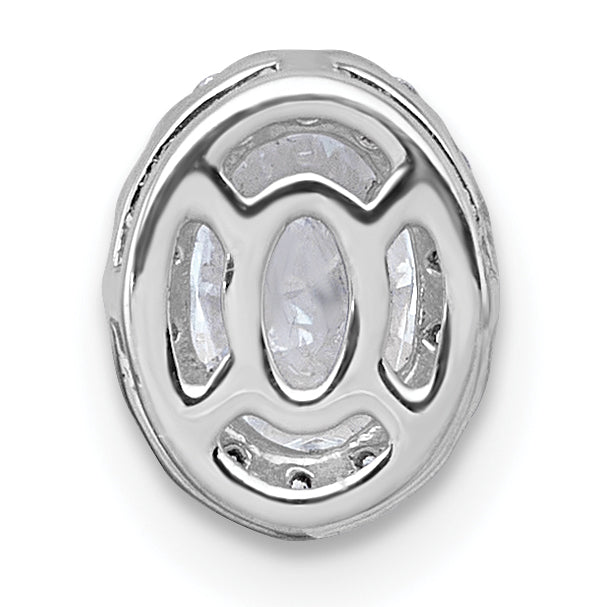 14k White Gold 5/8 carat Lab Grown Diamond VS+ F+ Round Complete Halo Chain Slide Pendant