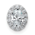 14k White Gold 5/8 carat Lab Grown Diamond VS+ F+ Round Complete Halo Chain Slide Pendant