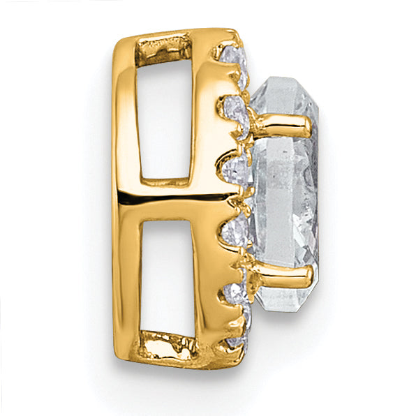 14k 5/8 carat Lab Grown Diamond VS+ F+ Round Complete Halo Chain Slide Pendant Secondary image